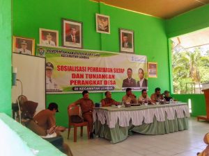 Dinas pemberdayaan Masyarakat Desa Kabupaten Muara enim Gandeng Bank Sumsel Babel Gelar Sosialisasi pembayaran Siltap dan Tunjangan Perangkat Desa Kecamatan Lembak