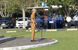 H.Elman ST,MM Penjabat Walikota Prahumulih Pimpin Halal Bihalal sekaligus Apel Mingguan Di Halaman Kantor Pemerintah Kota Prabumulih Selasa 16/04/2024