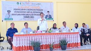 Pj.Walikota Prabumulih H.Elman,ST.MM Launching Penyaluran Cadangan Pangan Pemerintah ( CPP) Tahap II bulan mei 2024 ( Rabu, 29 mei 2024).