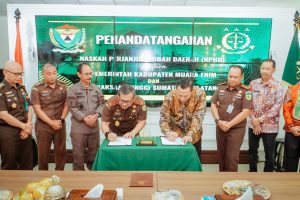 NPHD Dukungan Pembangunan Sport Center, Parkir dan Mess di Kejati Sumsel Telah ditanda tangani Pj. Bupati Bersama Kajati Sumsel