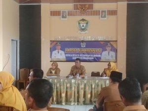 Kecamatan Gelumbang Gelar Rapat Koordinasi Kepala Desa Se-Kecamatan Gelumbang