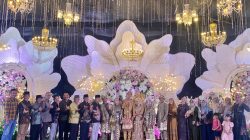 Samiri.HS Sampaikan Sambutan,di Resepsi Pernikahan Tania & Jayus  di Hall Siang Malam Prabumulih