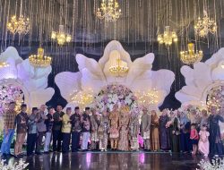 Samiri.HS Sampaikan Sambutan,di Resepsi Pernikahan Tania & Jayus  di Hall Siang Malam Prabumulih