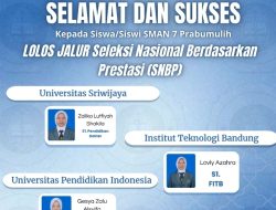 Woow… Luar Biasa! SMAN 7 Prabumulih Berhasil Antarkan 77 Siswa/i Lulus ke Berbagai Perguruan Tinggi Negeri dan Swasta Tahun 2026